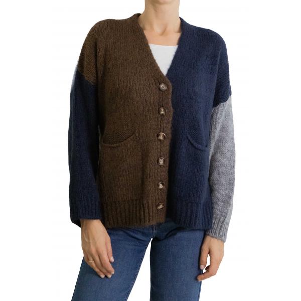 Cardigan multicolor con bottoni 